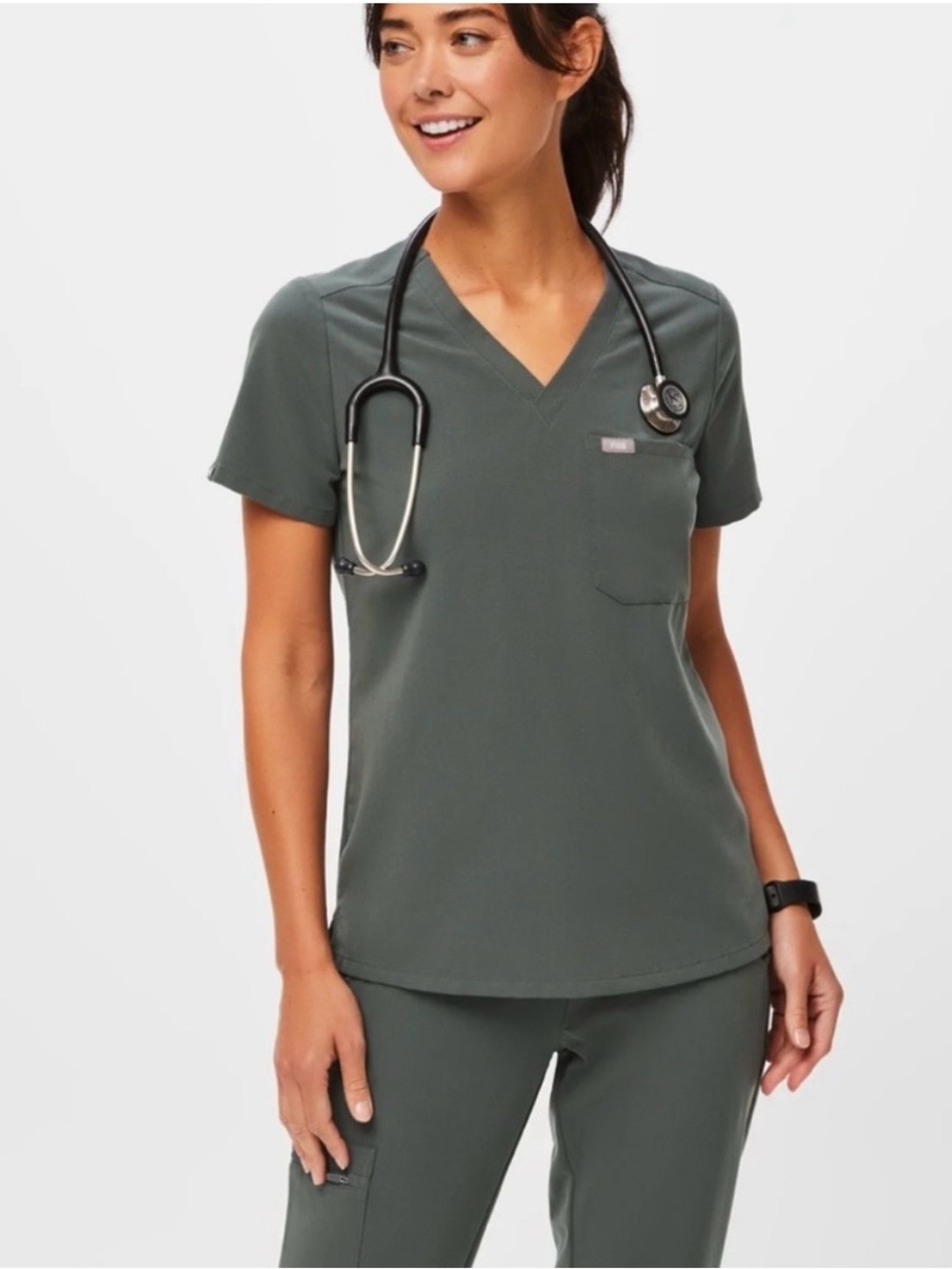 FIGS Women’s Scrub Set in Moss Green, 3 pcs